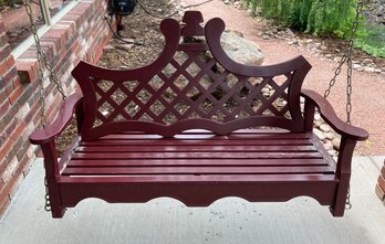 Wonderful 4ft Wooden Burgundy Porch Swing (West Side)