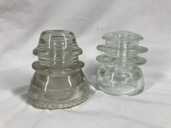 Lot Of Clear Vintage Glass Insulators