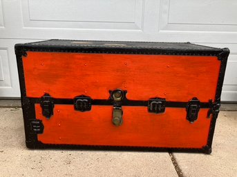 Orange Exterior Antique Wardrobe Trunk