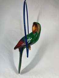 Cast Green Parakeet With Perch