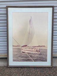 Big Framed Photograph Of Sailboat