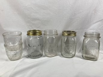 Assortment Of Glass Mason Jars