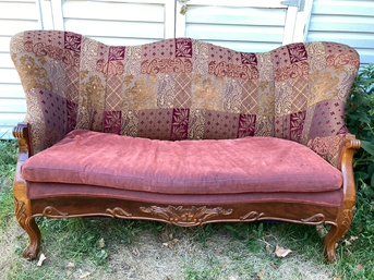 Old Decorative Maroon Couch