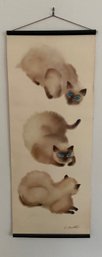 C. Counter - Vintage Mid Century Siamese Cat Print - Circa 1950s