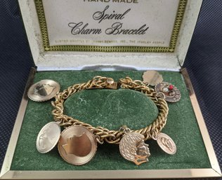 Unique 1/20-12k GoldFill Charm Bracelet - With Personalize Engraved Charms-see Photos