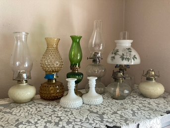 Variety Of Vintage Oil Lamps