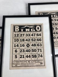 3 Framed Vintage Bingo Cards