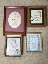 Assortment Of Framed Cats & Other Prints