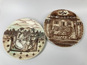 Pair Of Decorative Antique Indian Plates