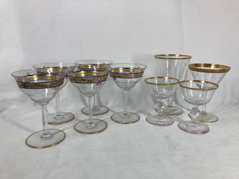 Set Of Ornate Wine Glasses