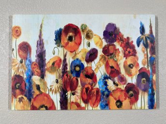 Joyful Garden Modern Wall Art On Stretched Printed Canvas