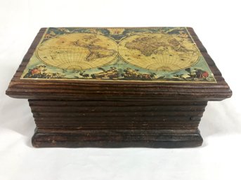 Vintage Wooden Box Hand Made In Spain