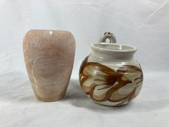 Alabaster Vase And Wall Hanging Vase