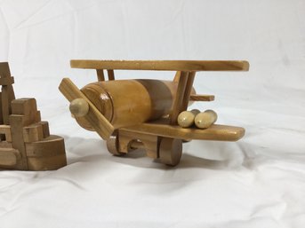 Vintage Wooden Plane And Boat