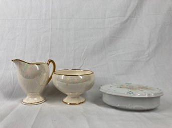 Antique Cups And A Dish