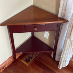 Triangle Corner Table With Drawer- See Photos