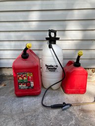 Garden Pump And Two Gas Cans