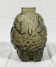 Molded Glass Owl Bank- Wise Old Owl