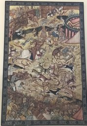 Antique 'Peshwa' Painting On Cotton Depicting Akhbar's Last Hunt- See Photos