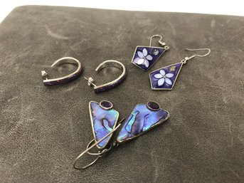 3 Unique Sets Of Sterling Earrings