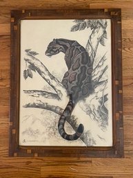 Rama Samaraweera 'Clouded Leopard' Print In Unique Frame