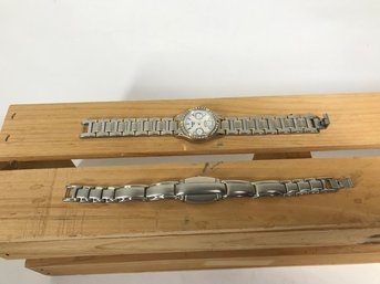 Silver Colored Watch And Bracelet