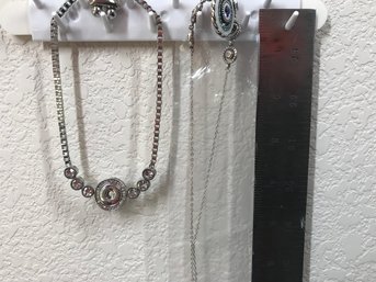 Lot Of Cute Shiny Silver Colored Jewelry