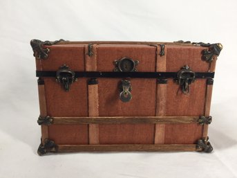 Brown Wooden Doll Sized Chest (Smaller Than Photos Imply)