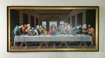 Amazing Vintage Paint By Numbers ' The Last Supper' Framed Painting