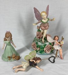 Assorted Ceramics Featuring A Fairy Ring 'Little Prancer' 3838 Tune: Swan Lake Music Box