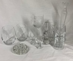 Collection Of Assorted Clear Glass Pieces