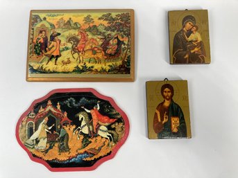 Wonderful Collection Of Icons &  Medieval On Wood Panels