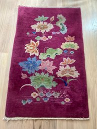Small Wonderful Antique 1920 Nichol Chines Rug, In Great Condition 58 Inches By 34 Inches