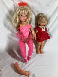 Well Loved Pair Of 1960's Chatty Cathy Doll & Dancerina Doll - See Photos