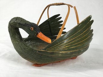 Wicker Swan Basket- See Photos- Handle