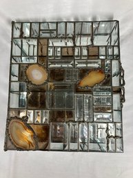 Beautiful Glass & Agate Decorative Box- See Photos For Condition