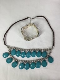 Lot Of Turquoise Colored Jewelry