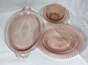 Pink Depression Glass Dishes