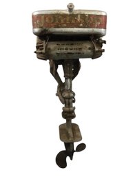 Industrial Era Johnson Boat Motor- Fantastic Piece Showcasing Industrial Design