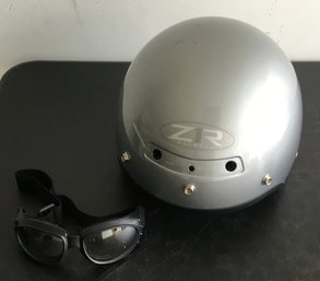 Motorcycle Helmet And Goggles