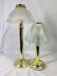 Two Beautiful Brass Pillar Lamps