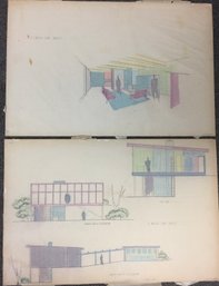 1950s Architectural Drawings By Robert Thompson  (2 Drawings)