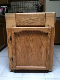 Wood Top Kitchen Island/cabinet On Wheels