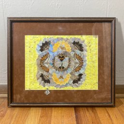 Vintage Framed Butterfly Wing Art Piece