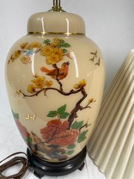 Vintage Lamp Hand Painted Chinoiserie Table Lamp