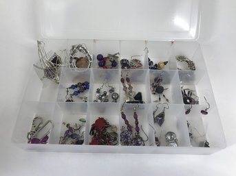 Clear Plastic Separated Box With Lots Of Jewelry