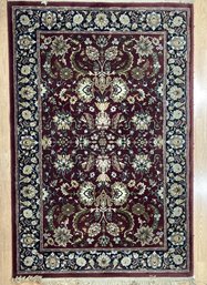 Vintage Floral Patterned Silken Carpet