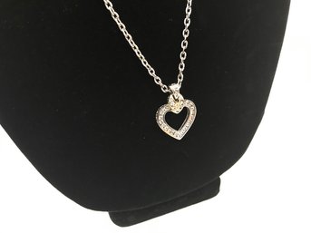 Diamond Heart Pendant On Plated Chain