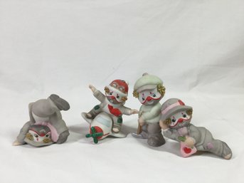 Group Of Silly Clown Figurines