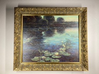 Gold Colored Framed Beautiful Swamp Landscape Print